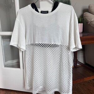 White mesh tee